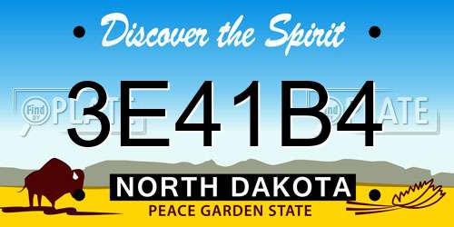 3E41B4 North Dakota License Plate