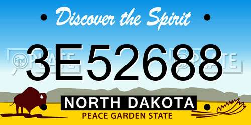 3E52688 North Dakota License Plate