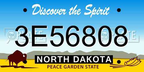 3E56808 North Dakota License Plate