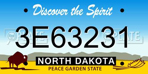 3E63231 North Dakota License Plate