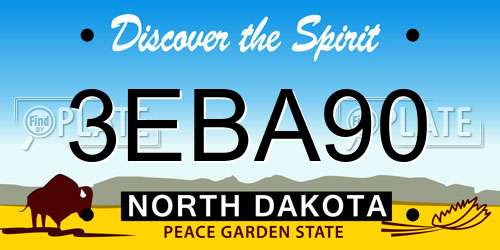 3EBA90 North Dakota License Plate