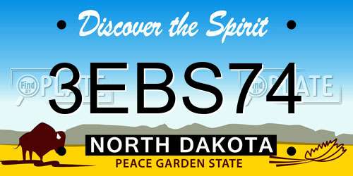 3EBS74 North Dakota License Plate