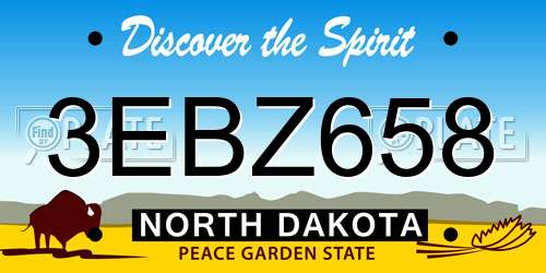 3EBZ658 North Dakota License Plate
