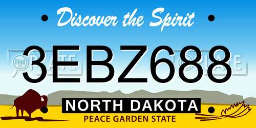 3EBZ688 North Dakota License Plate