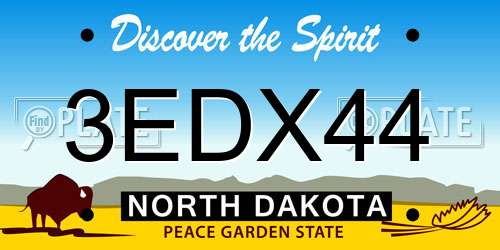 3EDX44 North Dakota License Plate
