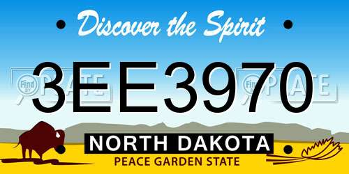 3EE3970 North Dakota License Plate