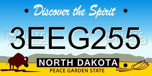 3EEG255 North Dakota License Plate