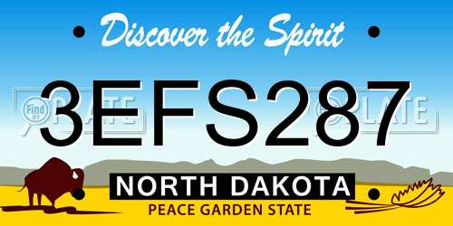 3EFS287 North Dakota License Plate