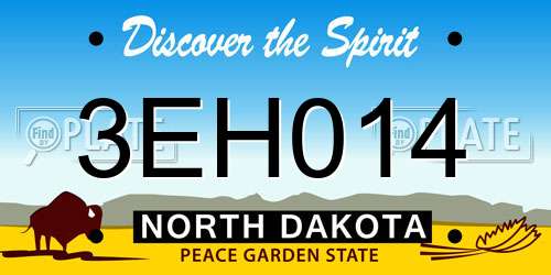 3EH014 North Dakota License Plate