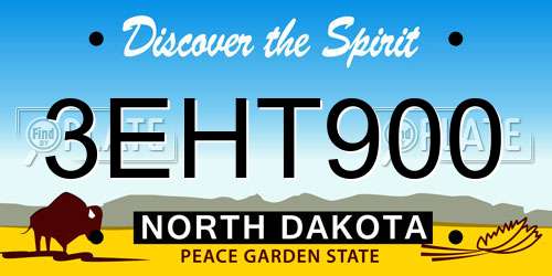 3EHT900 North Dakota License Plate