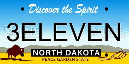 3ELEVEN North Dakota License Plate