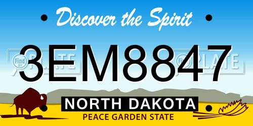 3EM8847 North Dakota License Plate