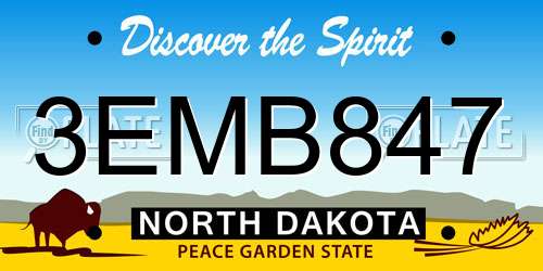 3EMB847 North Dakota License Plate