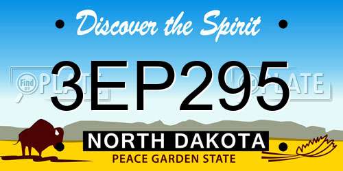 3EP295 North Dakota License Plate