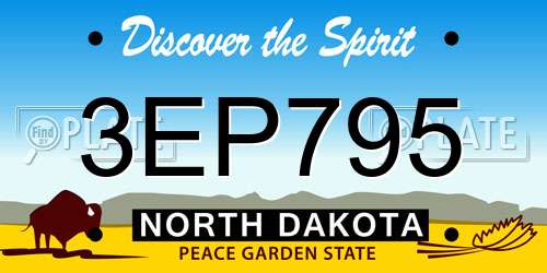 3EP795 North Dakota License Plate