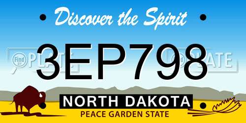 3EP798 North Dakota License Plate