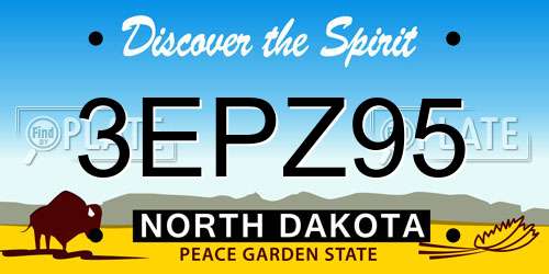 3EPZ95 North Dakota License Plate