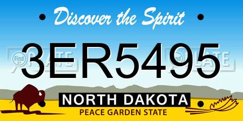 3ER5495 North Dakota License Plate
