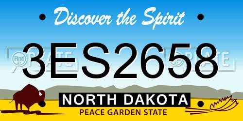3ES2658 North Dakota License Plate