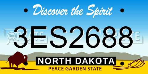3ES2688 North Dakota License Plate