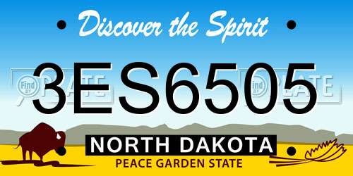 3ES6505 North Dakota License Plate