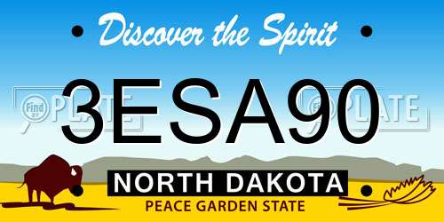 3ESA90 North Dakota License Plate