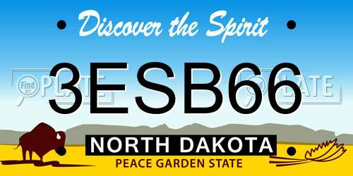 3ESB66 North Dakota License Plate