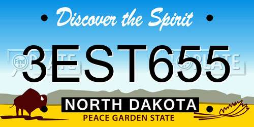 3EST655 North Dakota License Plate