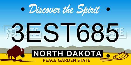 3EST685 North Dakota License Plate