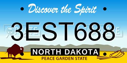 3EST688 North Dakota License Plate