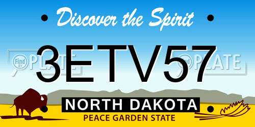 3ETV57 North Dakota License Plate