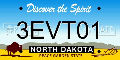 3EVT01 North Dakota License Plate