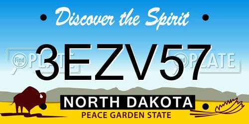 3EZV57 North Dakota License Plate