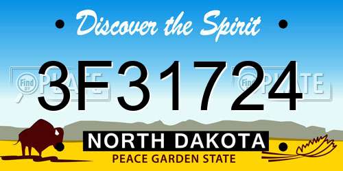 3F31724 North Dakota License Plate
