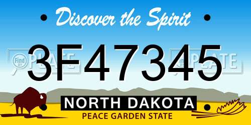 3F47345 North Dakota License Plate