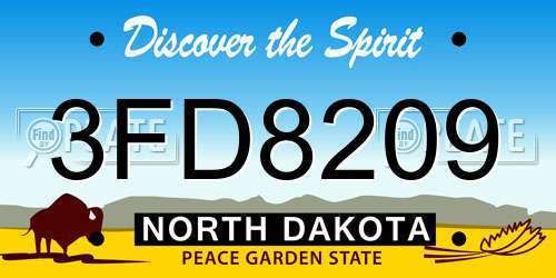 3FD8209 North Dakota License Plate