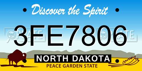 3FE7806 North Dakota License Plate