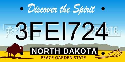 3FEI724 North Dakota License Plate