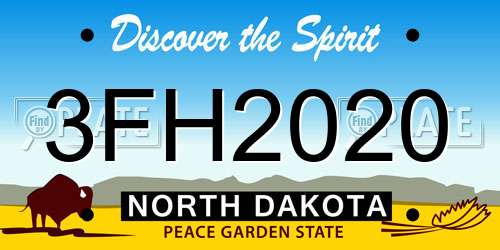 3FH2020 North Dakota License Plate