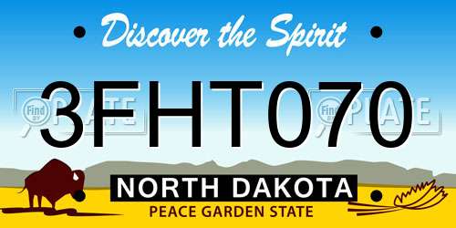 3FHT070 North Dakota License Plate