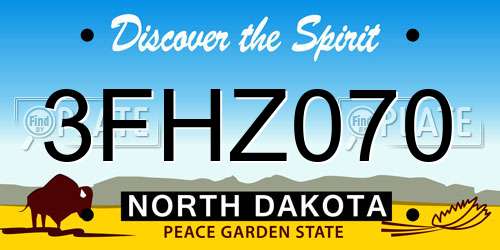3FHZ070 North Dakota License Plate