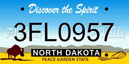 3FL0957 North Dakota License Plate