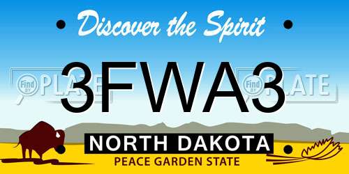 3FWA3 North Dakota License Plate