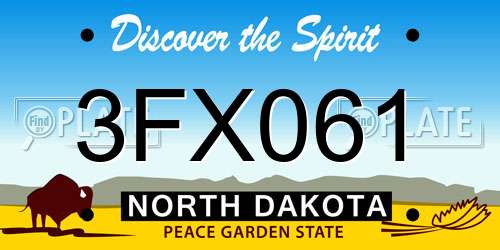 3FX061 North Dakota License Plate