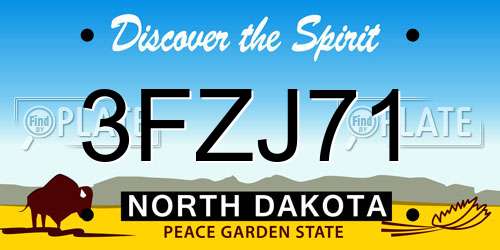 3FZJ71 North Dakota License Plate