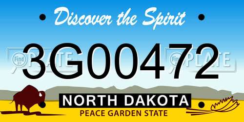 3G00472 North Dakota License Plate