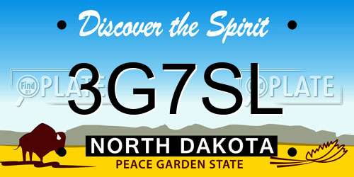 3G7SL North Dakota License Plate