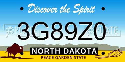 3G89Z0 North Dakota License Plate