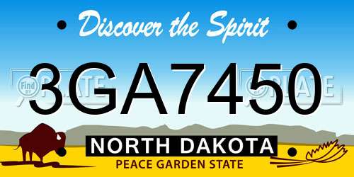 3GA7450 North Dakota License Plate