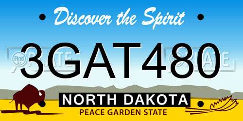 3GAT480 North Dakota License Plate